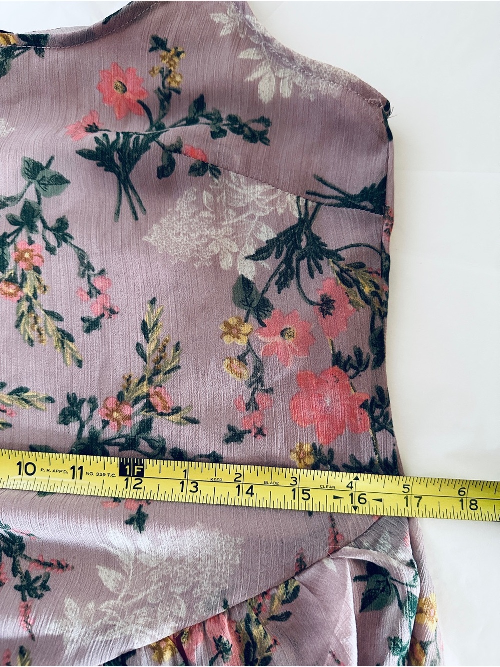 Asymmetrical Ruffle Dress-Size Small -Dusty Pink Floral -by New Look - Picture 10 of 12